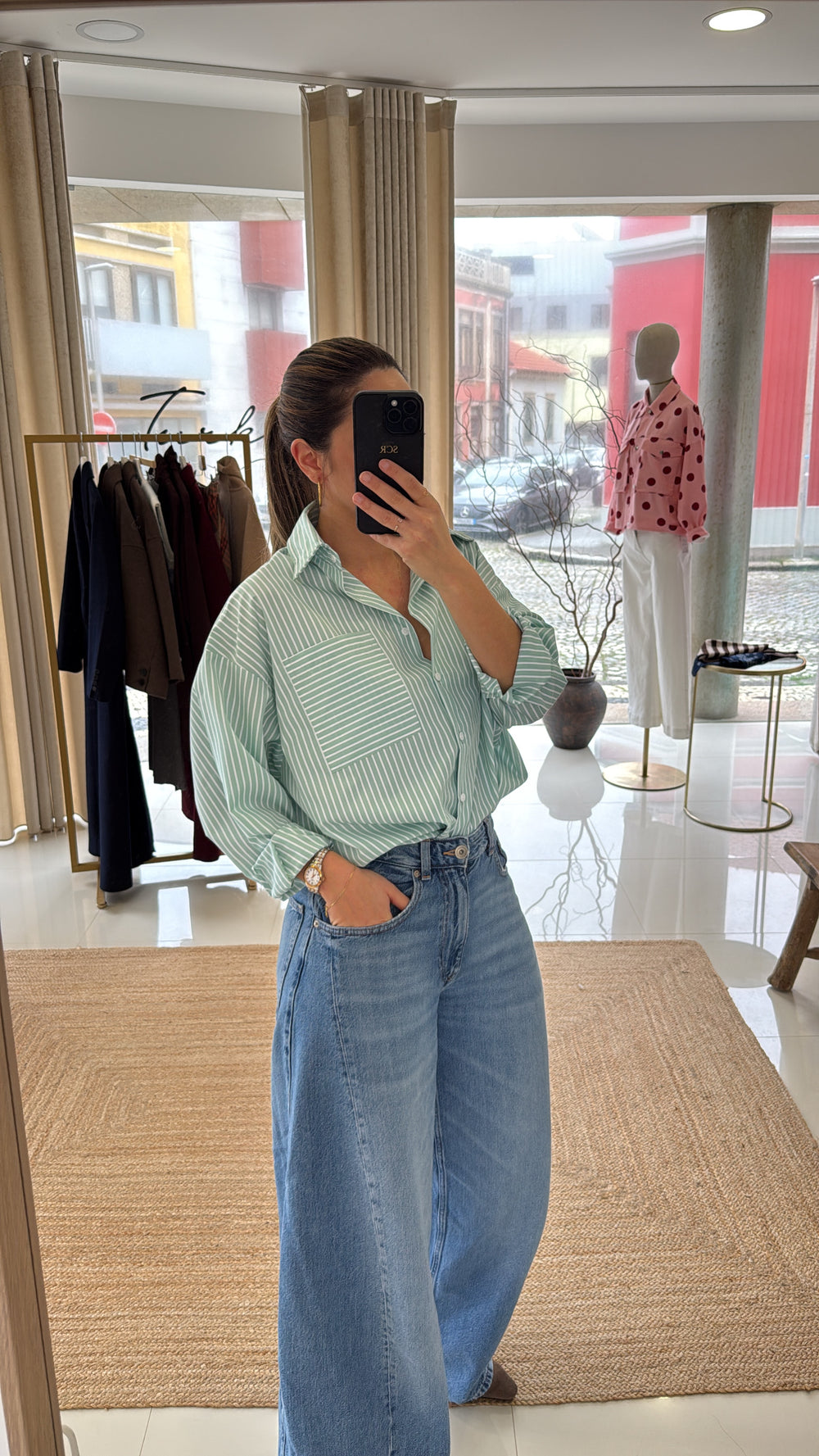 Camisa verde água