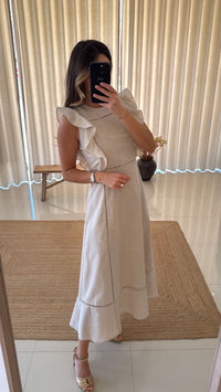 Vestido Linho Bege