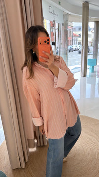 Camisa riscas salmão