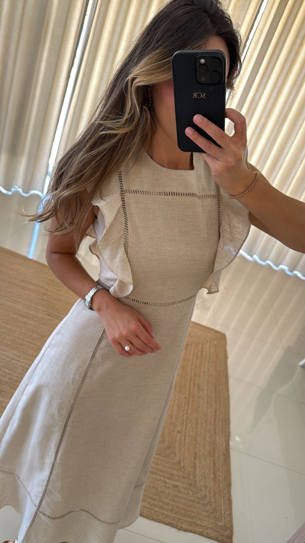Vestido Linho Bege