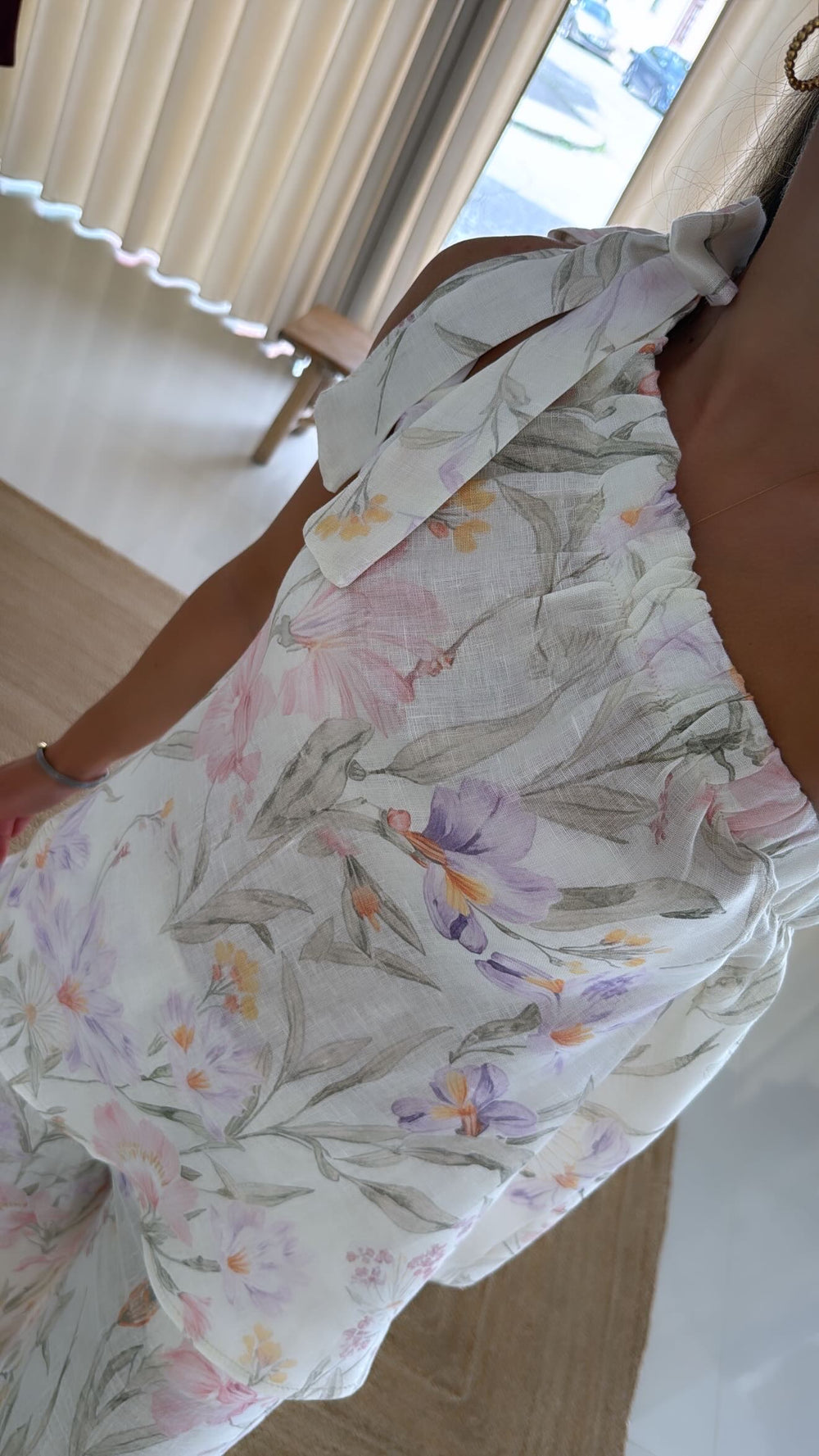 Conjunto linho top florido