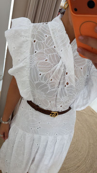 Vestido bordado inglês branco