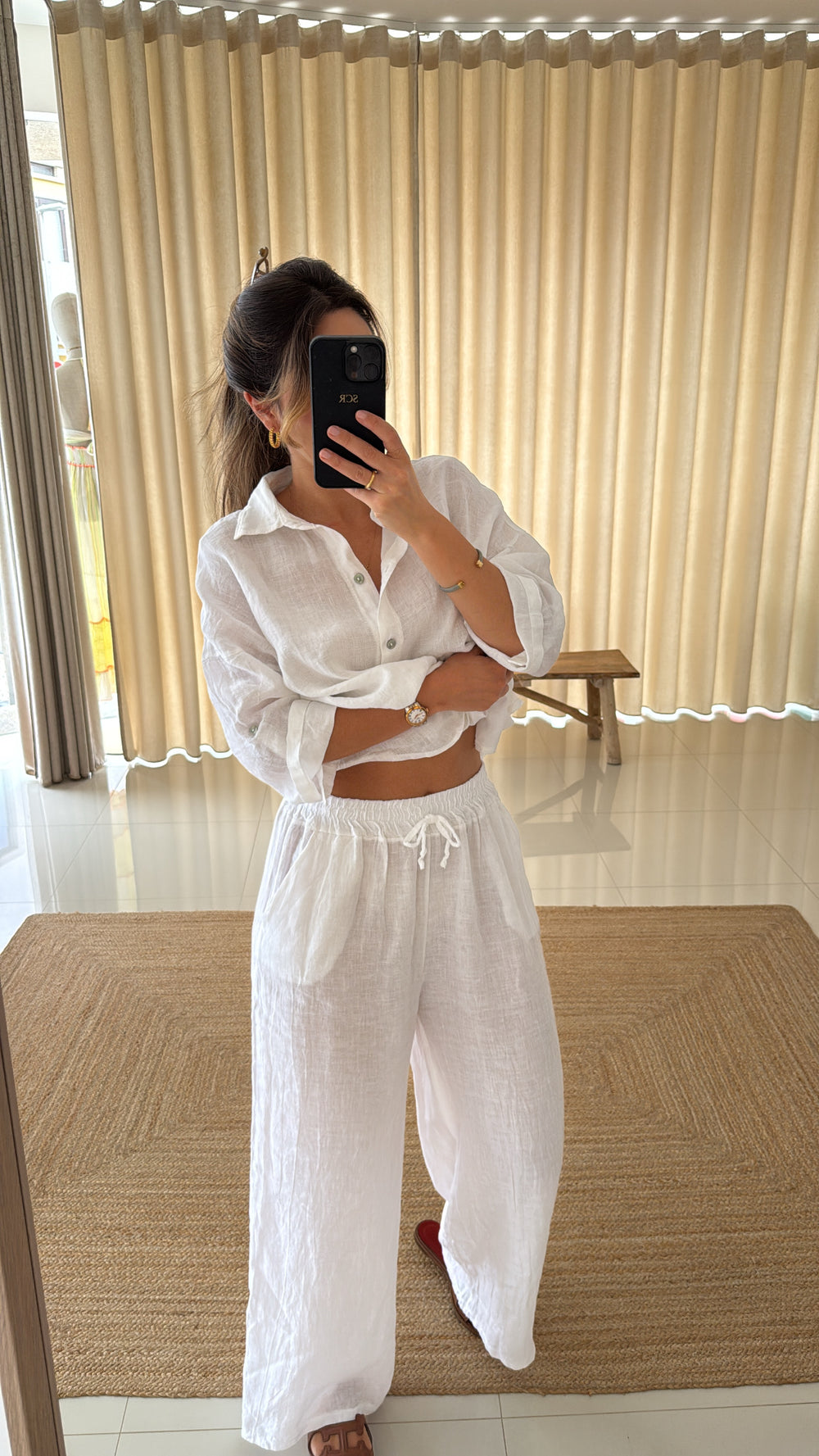 Conjunto de linho branco