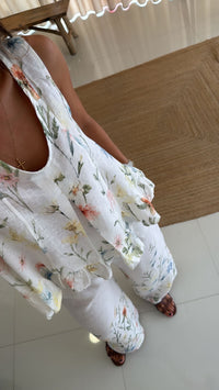 Conjunto de linho florido