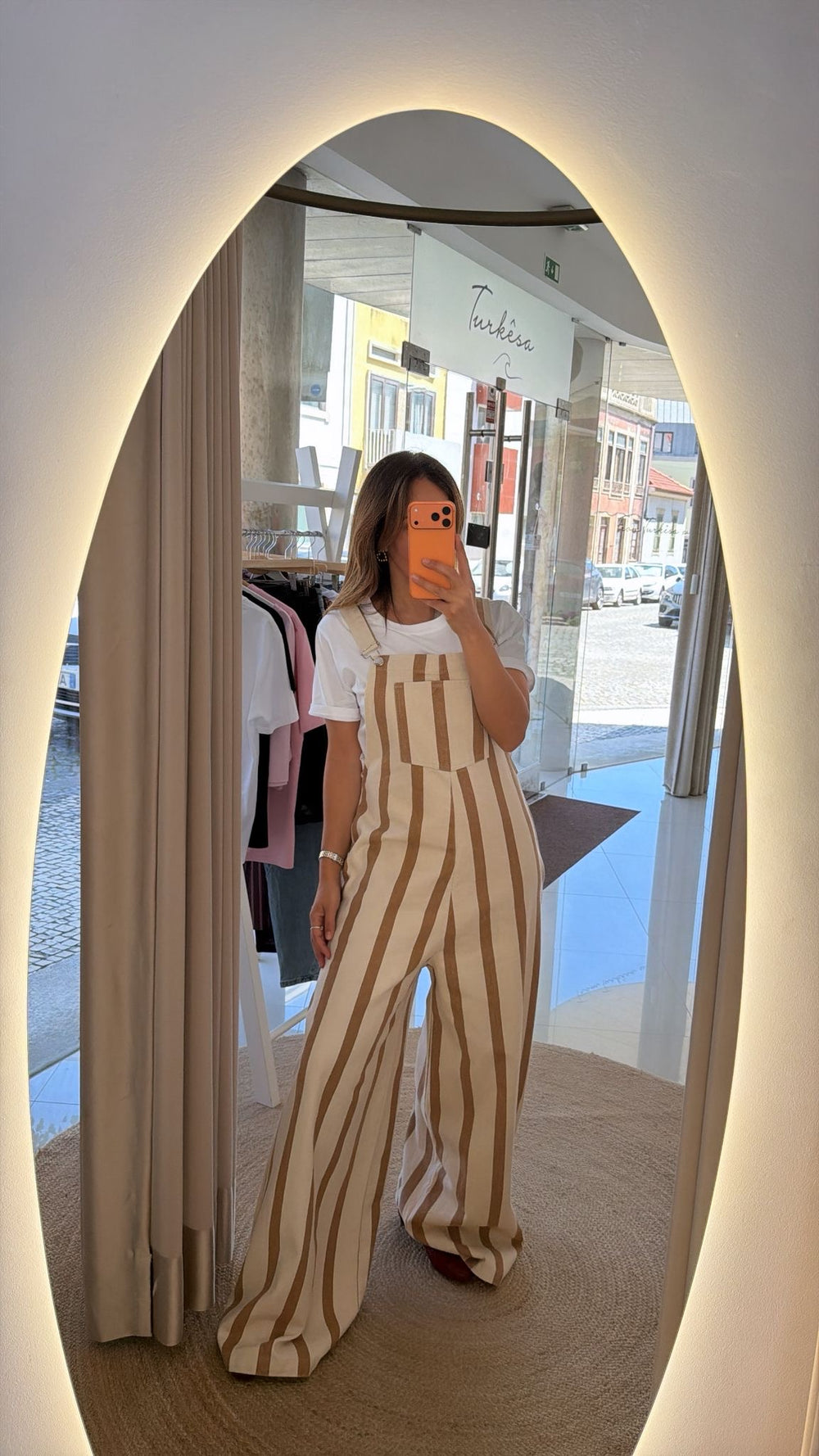 Jumpsuit Lumina riscas Camel