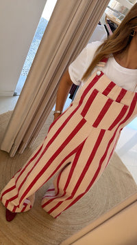 Jumpsuit Lumina riscas Vermelhas