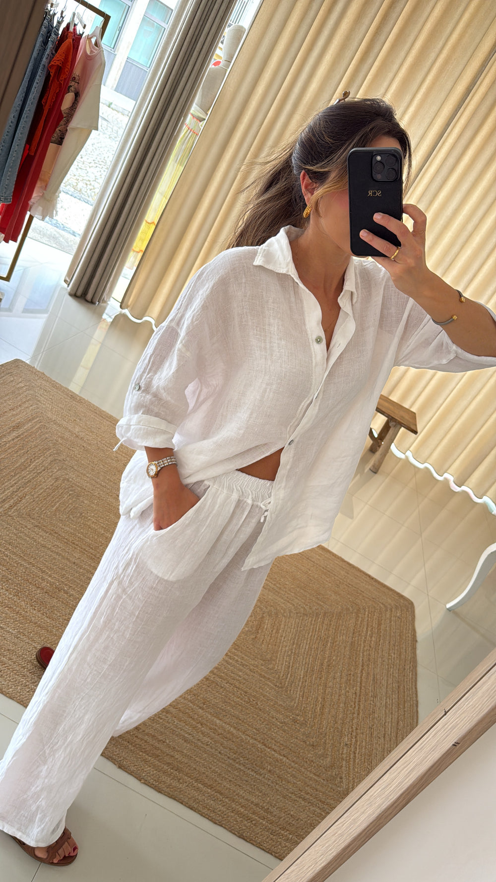 Conjunto de linho branco