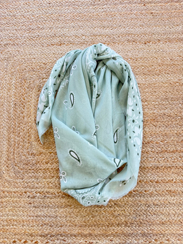 Lenço bandana verde água