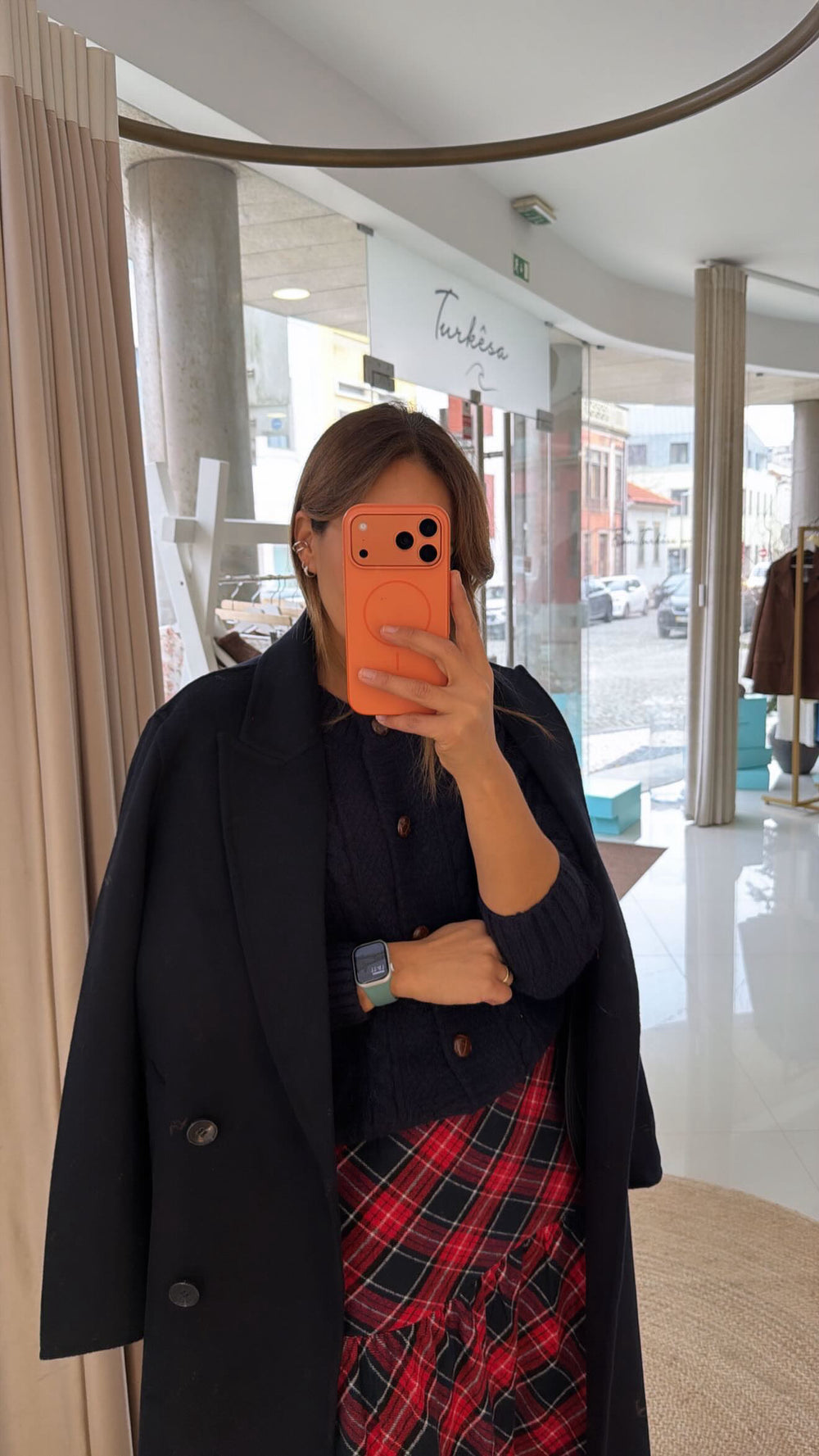 Sobretudo em mistura de lã Azul Marinho