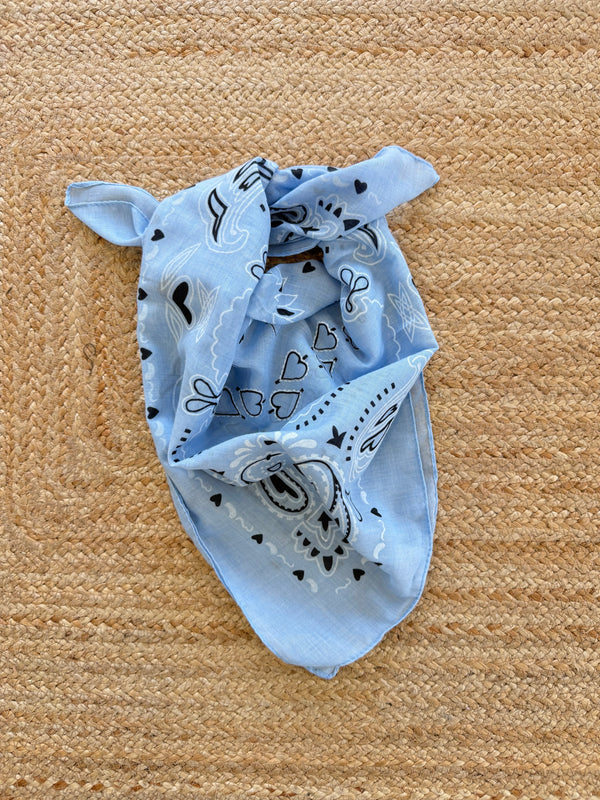 Lenço bandana quadrado Azul