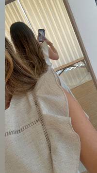 Vestido Linho Bege