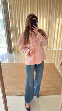 Gabardine bordada rosa