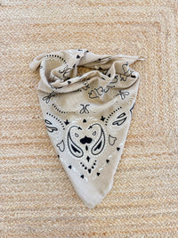 Lenço bandana quadrado bege