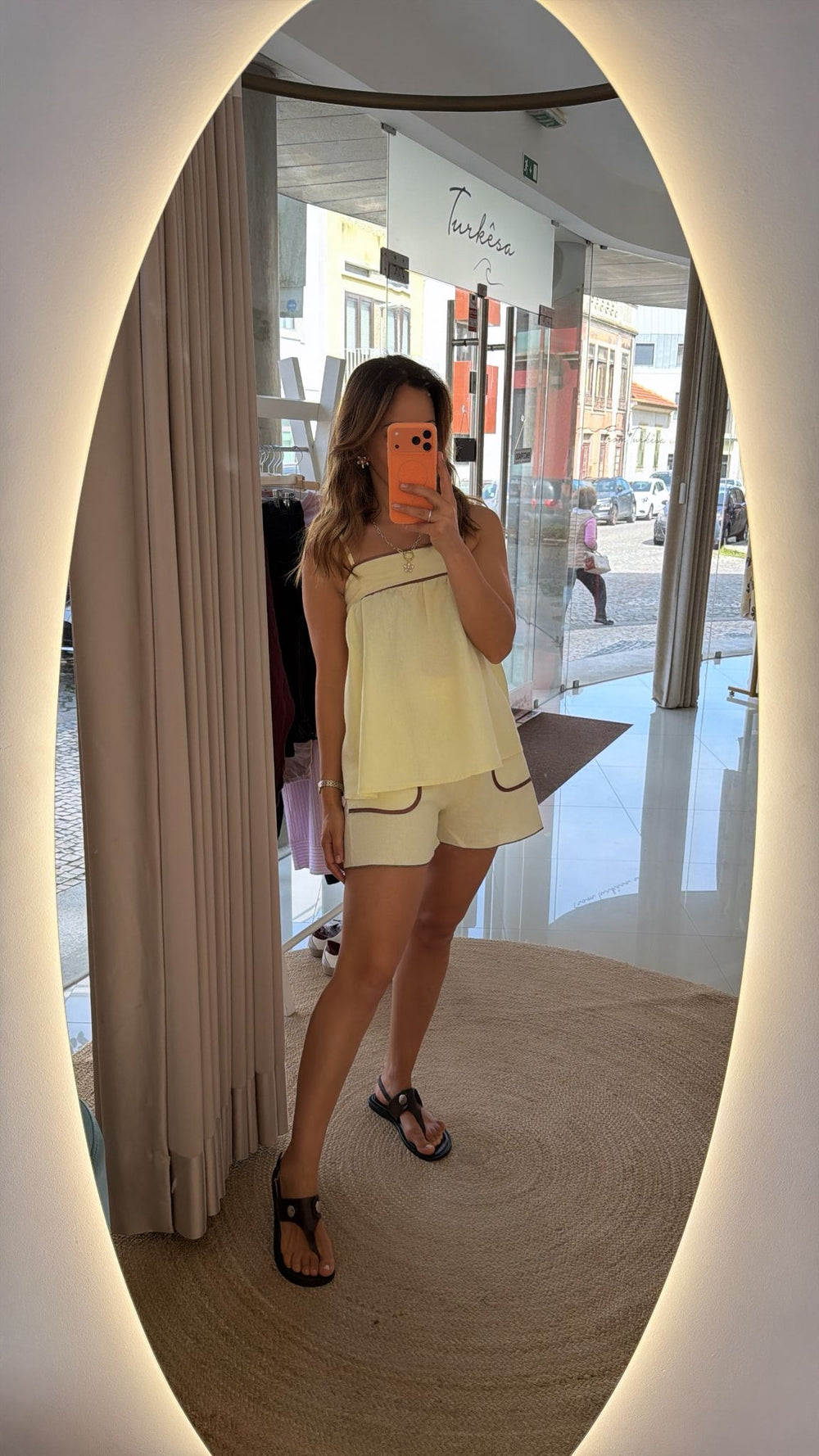 Conjunto linho amarelo
