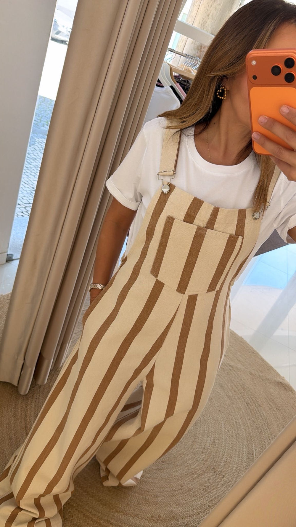 Jumpsuit Lumina riscas Camel