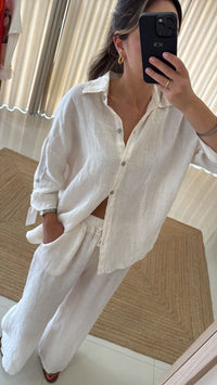 Conjunto de linho pérola