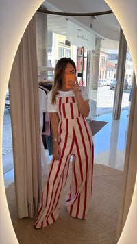 Jumpsuit Lumina riscas Vermelhas