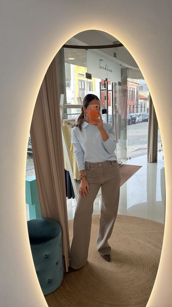 Calça de ganga taupe