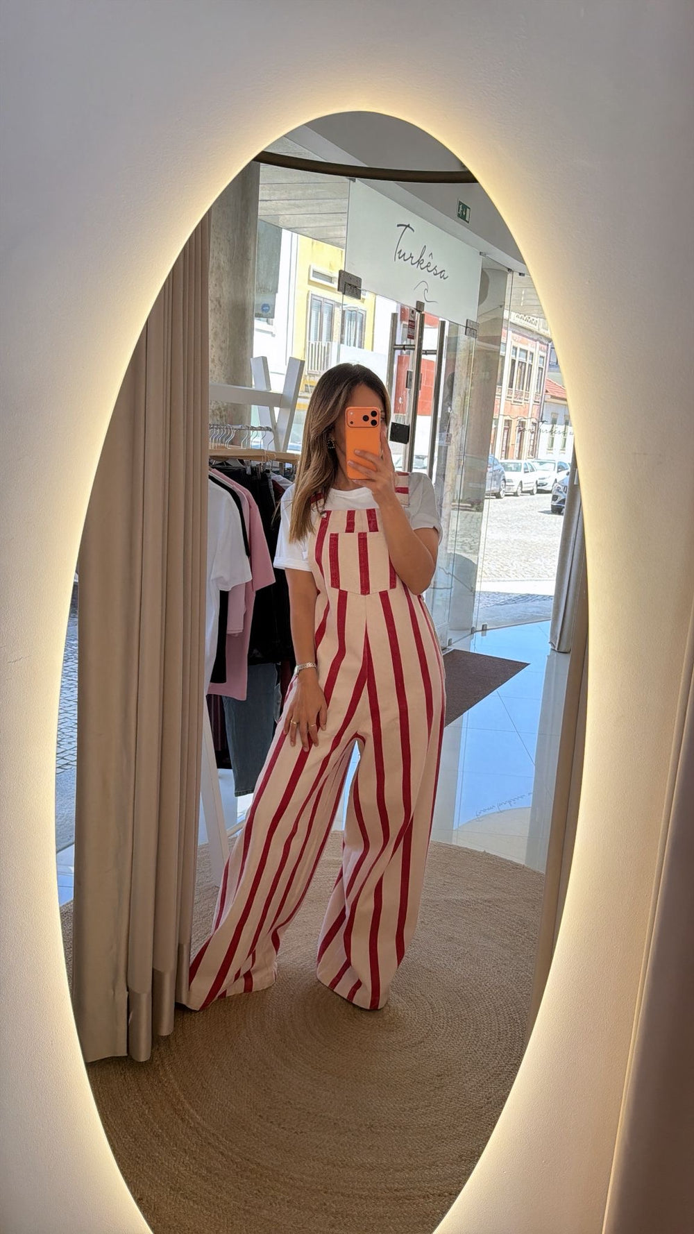 Jumpsuit Lumina riscas Vermelhas