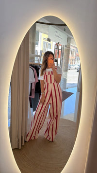 Jumpsuit Lumina riscas Vermelhas