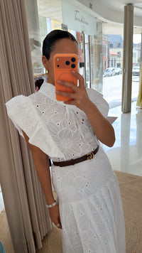Vestido bordado inglês branco