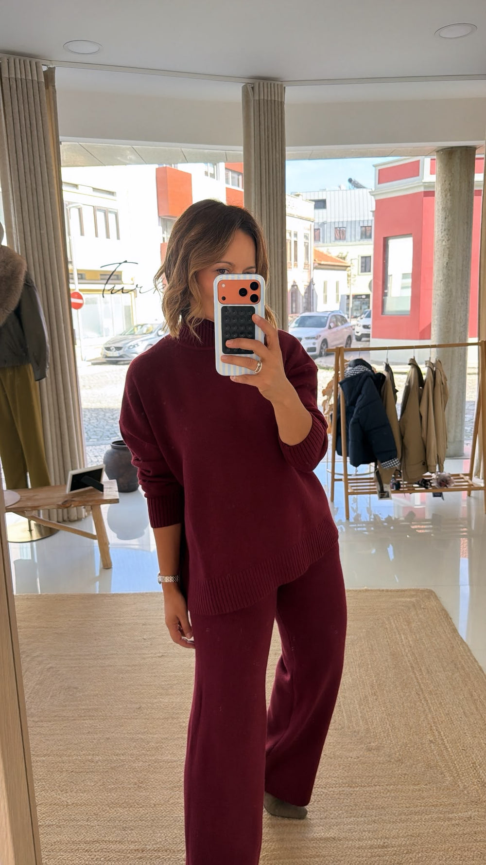 Conjunto de malha meia gola