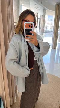 Casaco em Lã HandMade Azul bebé