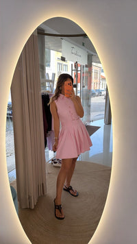 Vestido ganga rosa