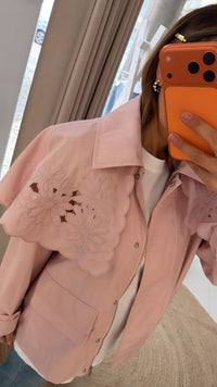 Gabardine bordada rosa