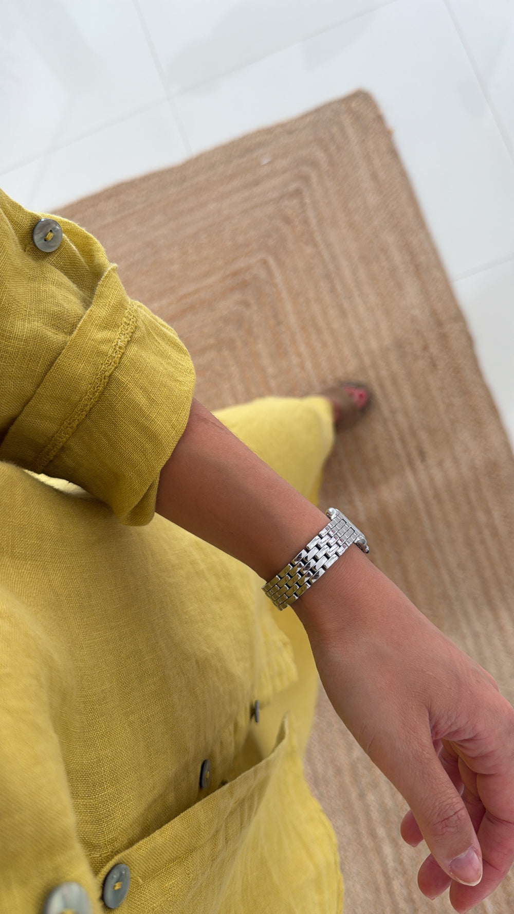 Conjunto de linho mostarda
