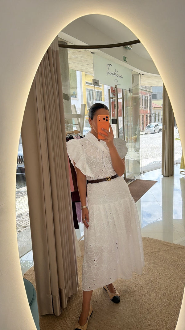 Vestido bordado inglês branco