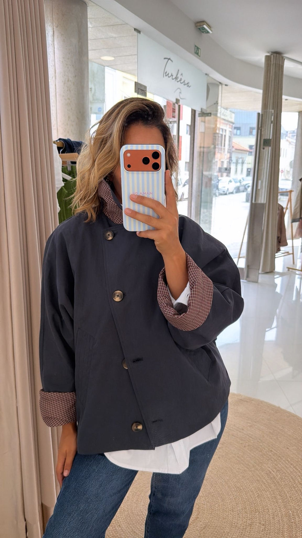 Parka azul marinho