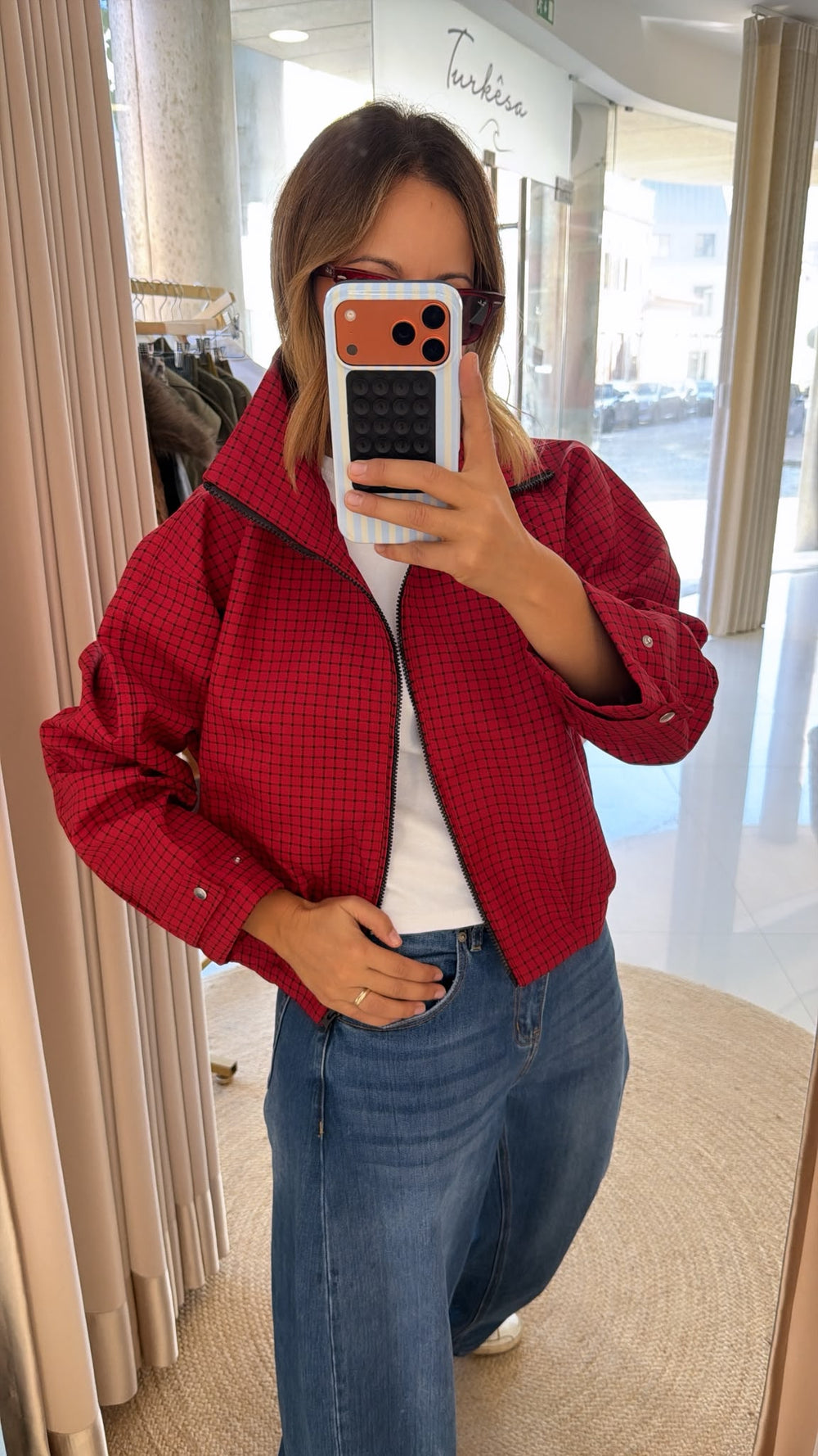 Bomber impermeável vermelho