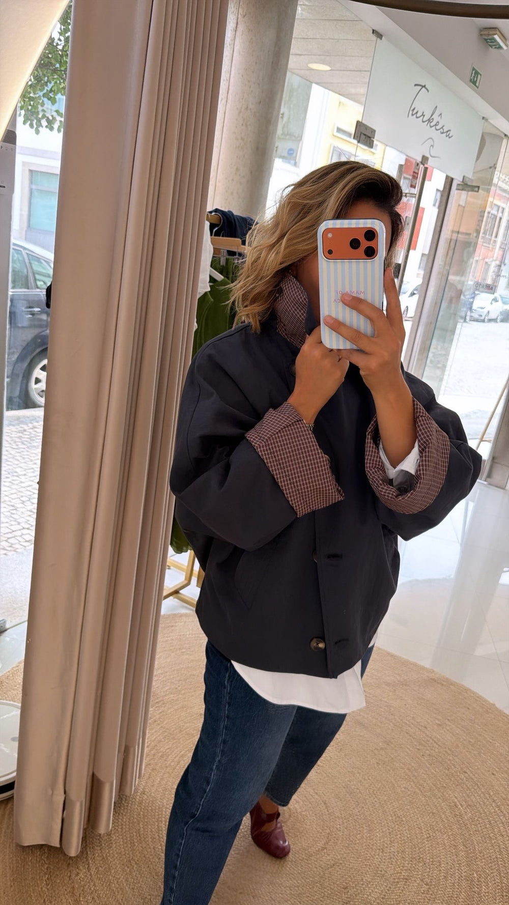 Parka azul marinho