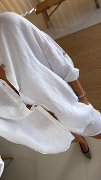 Conjunto linho calção branco