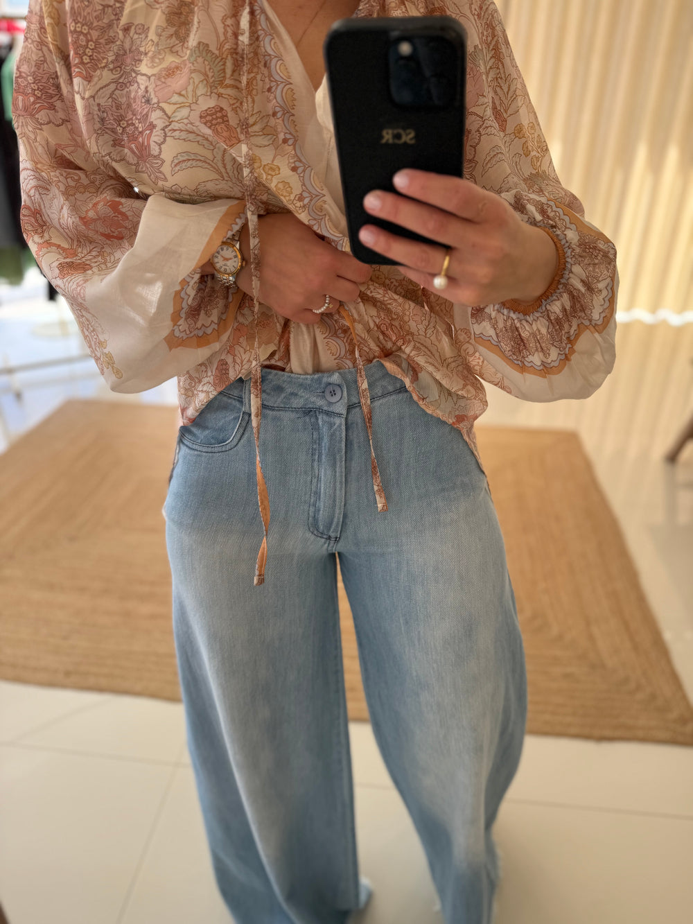 Calça de ganga wide leg