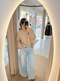 Camisola de malha bege