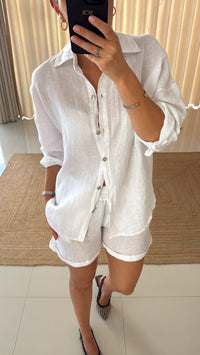 Conjunto linho calção branco
