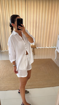 Conjunto linho calção branco