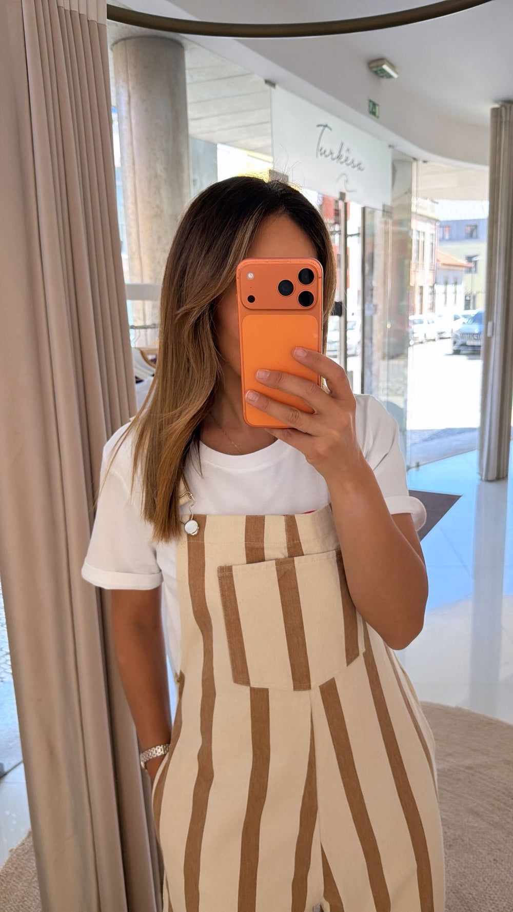 Jumpsuit Lumina riscas Camel