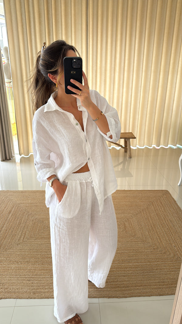 Conjunto de linho branco