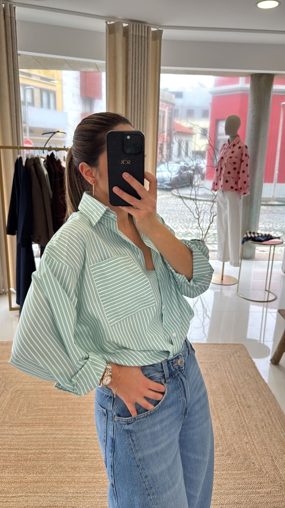 Camisa verde água