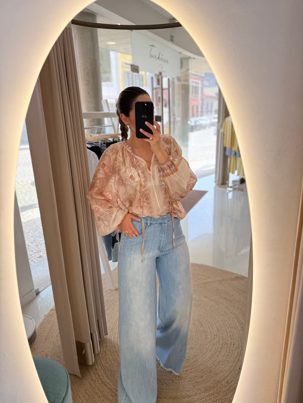 Camisa estampada Semi transparente