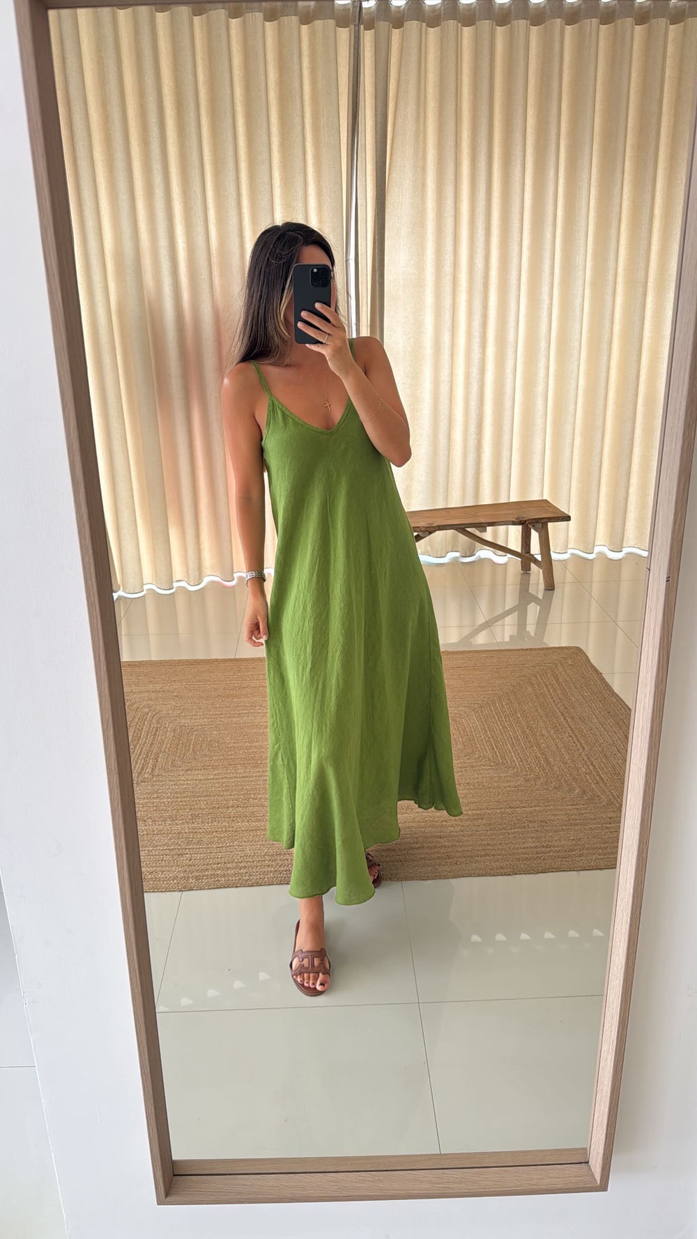 Vestido de linho verde