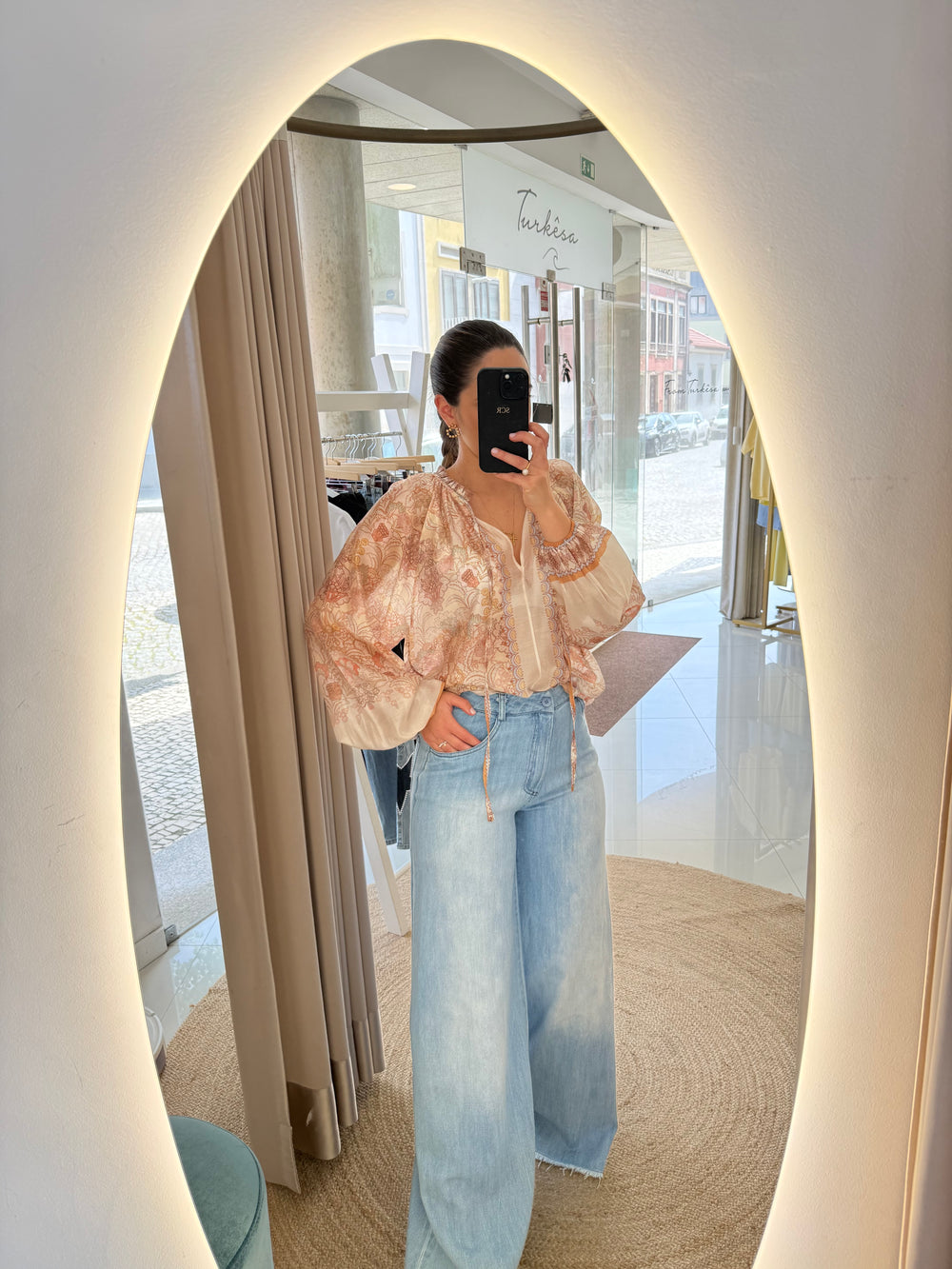 Calça de ganga wide leg