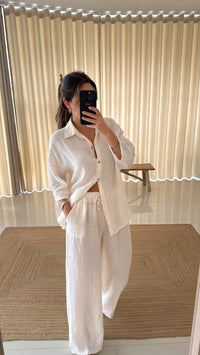 Conjunto de linho pérola