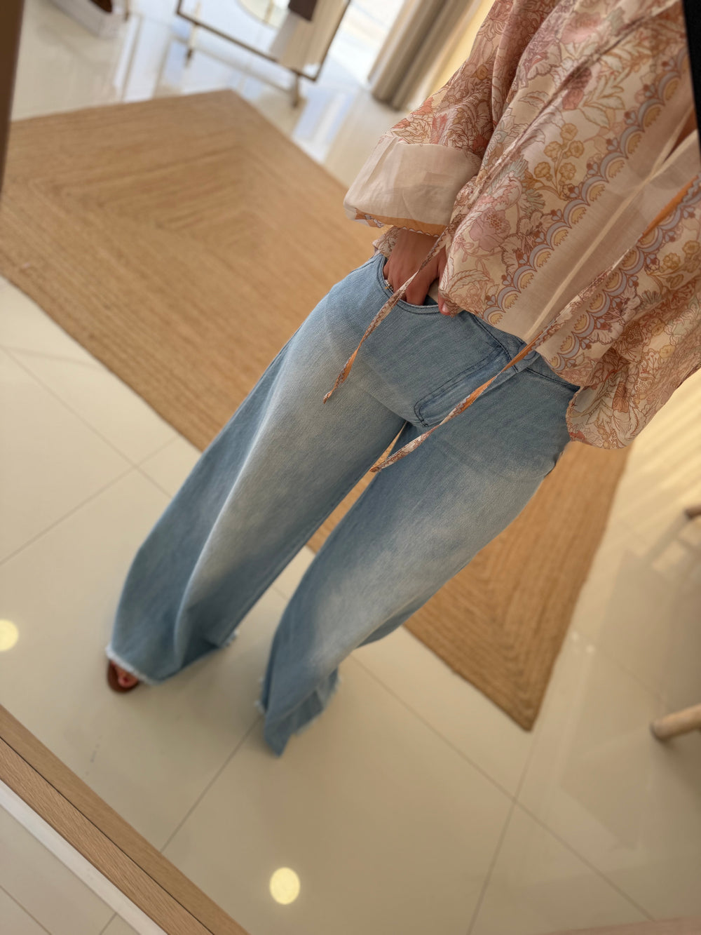 Calça de ganga wide leg