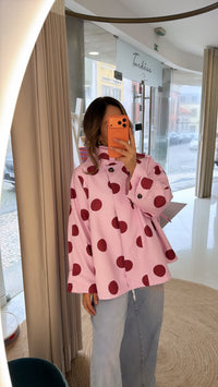 Parka Rosa Bolas vermelhas