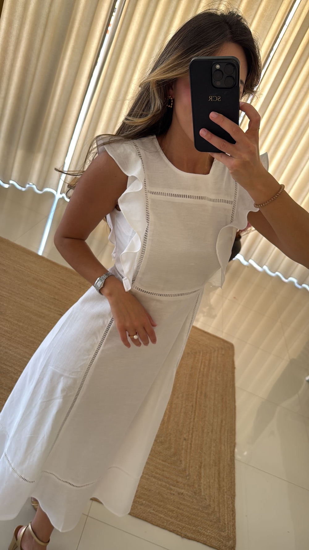 Vestido de linho em branco