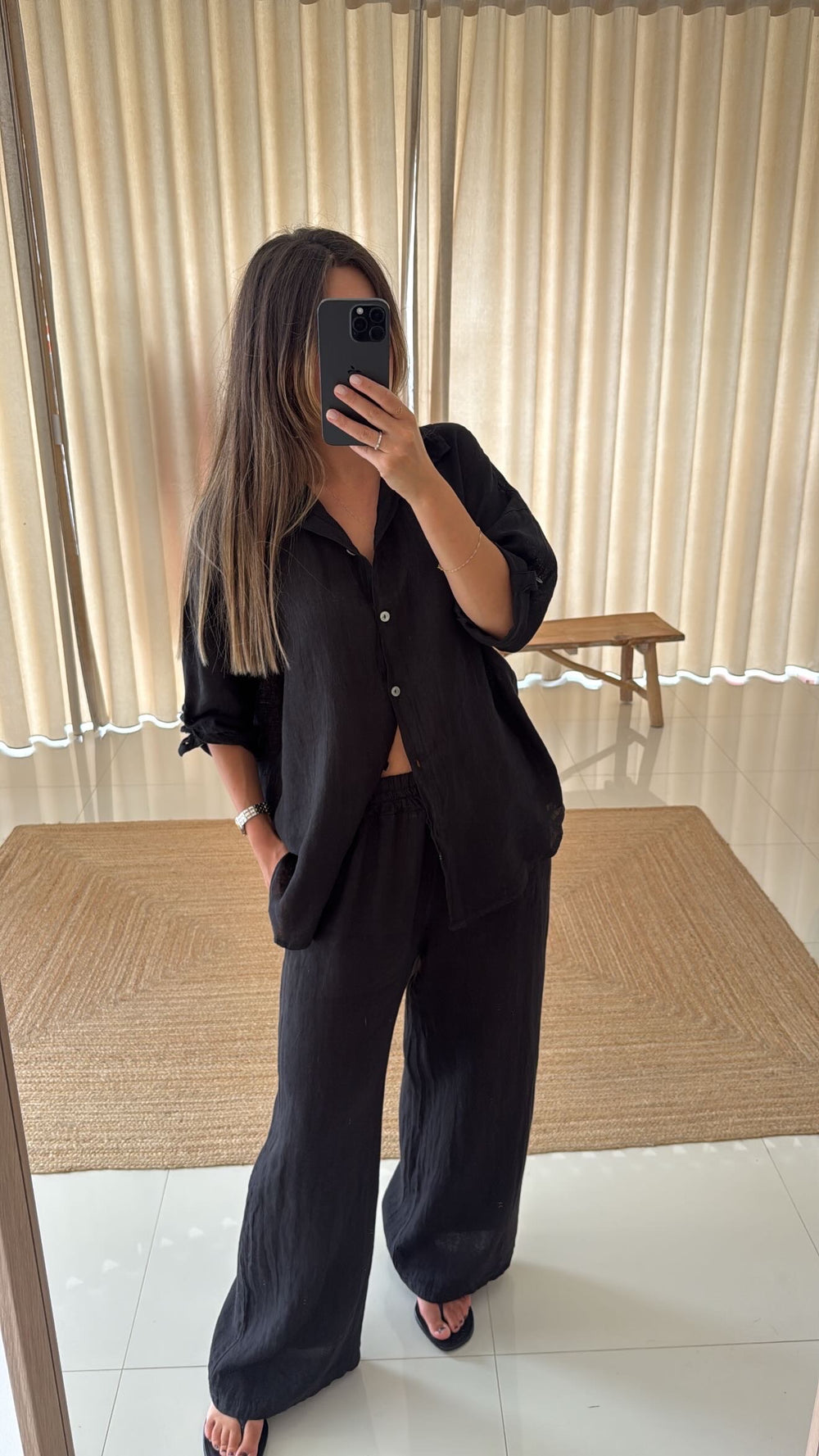 Conjunto de linho preto
